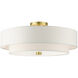 Meridian 5 Light 22 inch Satin Brass Semi Flush Ceiling Light 