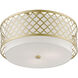 Arabesque 3 Light 18 inch Soft Gold Semi-Flush Ceiling Light, Large