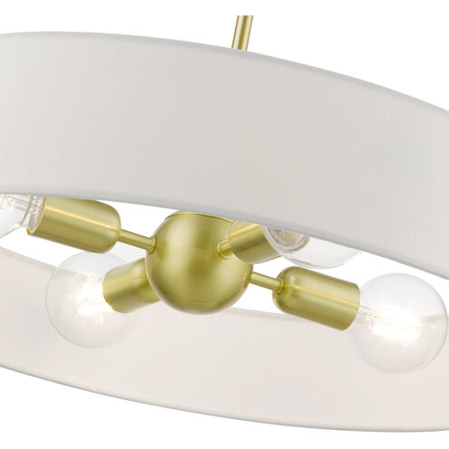 Venlo 4 Light 22 inch Satin Brass with Shiny White Accents Pendant Ceiling Light, Medium, Drum