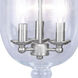 Jefferson 3 Light 12 inch Brushed Nickel Chain Lantern