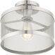 Industro 1 Light 11 inch Brushed Nickel Semi Flush Ceiling Light
