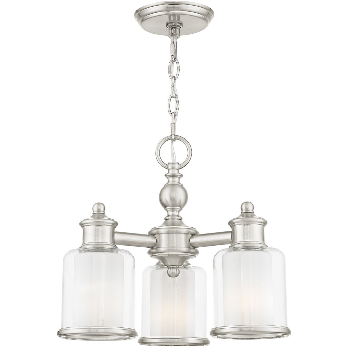 Middlebush 3 Light 16 inch Brushed Nickel Convertible Mini Chandelier/Ceiling Mount Ceiling Light