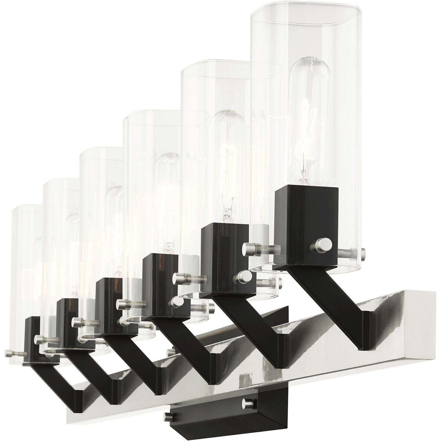 Beckett 6 Light 48 inch Brushed Nickel Vanity Sconce Wall Light