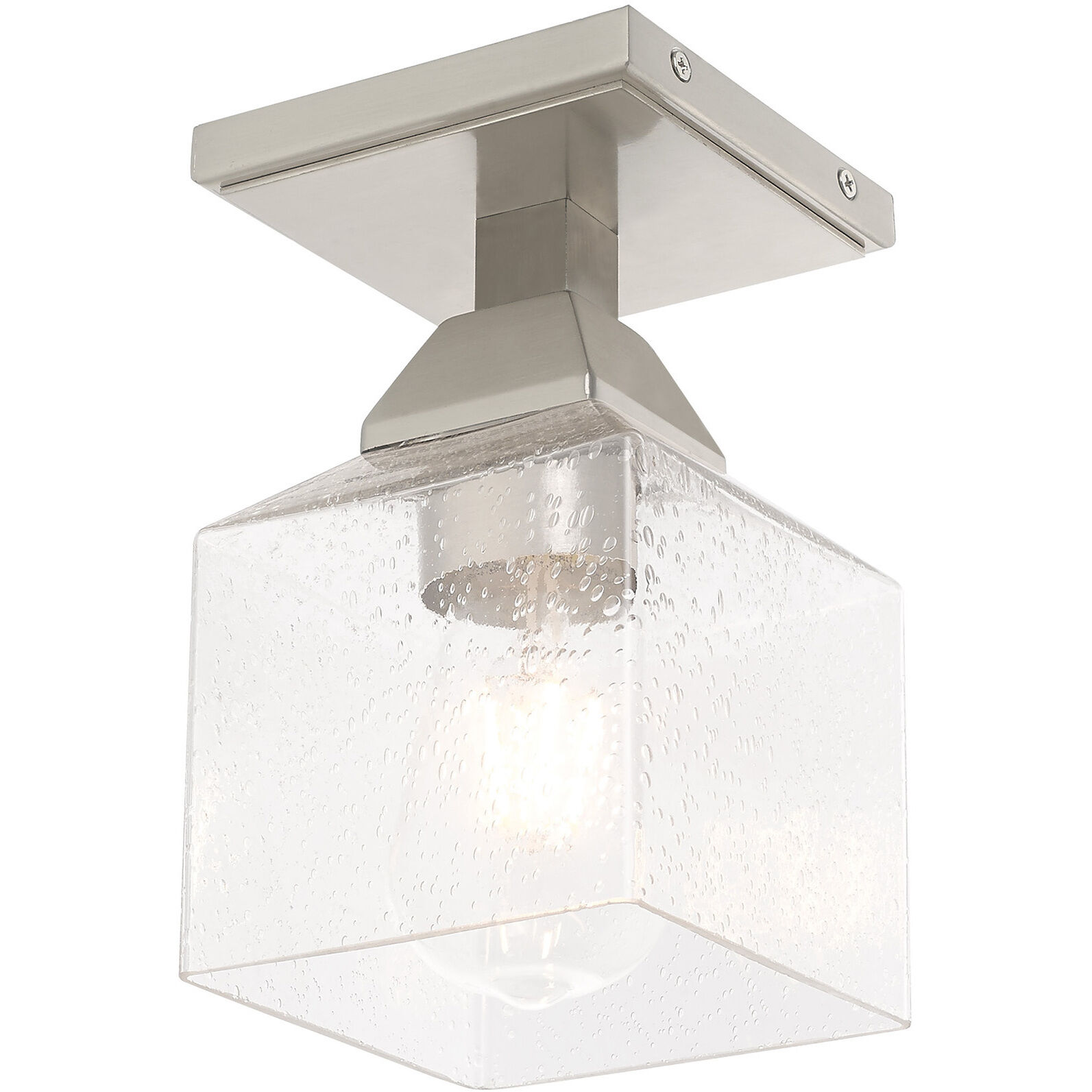 Aragon 1 Light 5 inch Brushed Nickel Semi-Flush Mount Ceiling Light