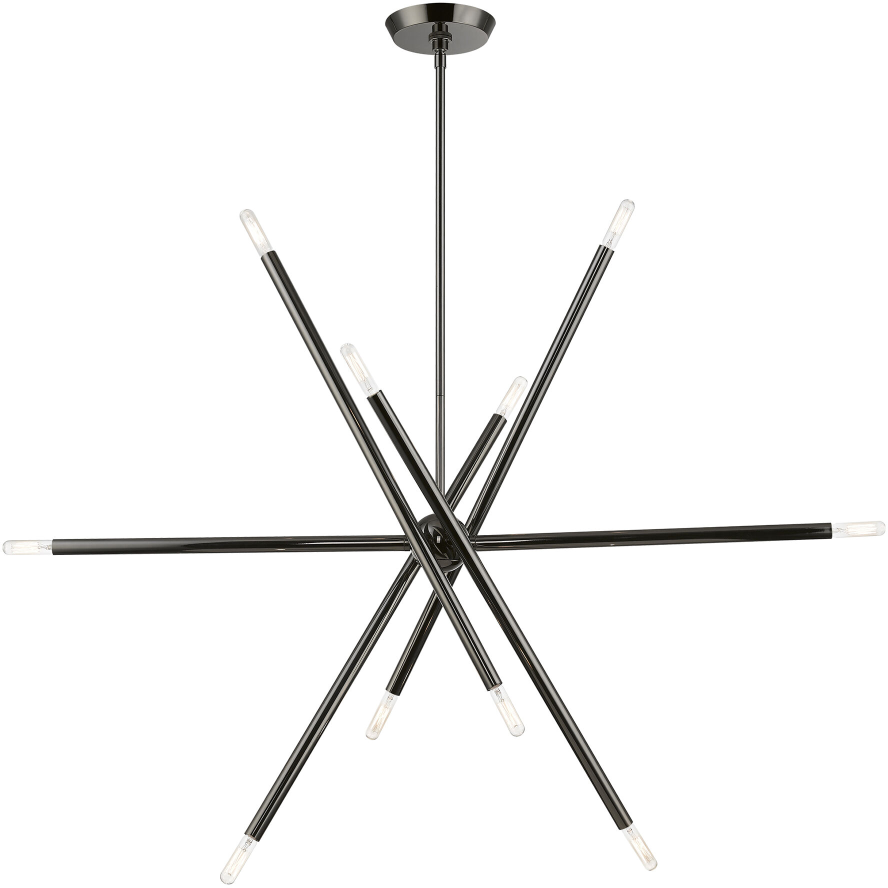 Soho Linear Chandelier Ceiling Light in Black Chrome
