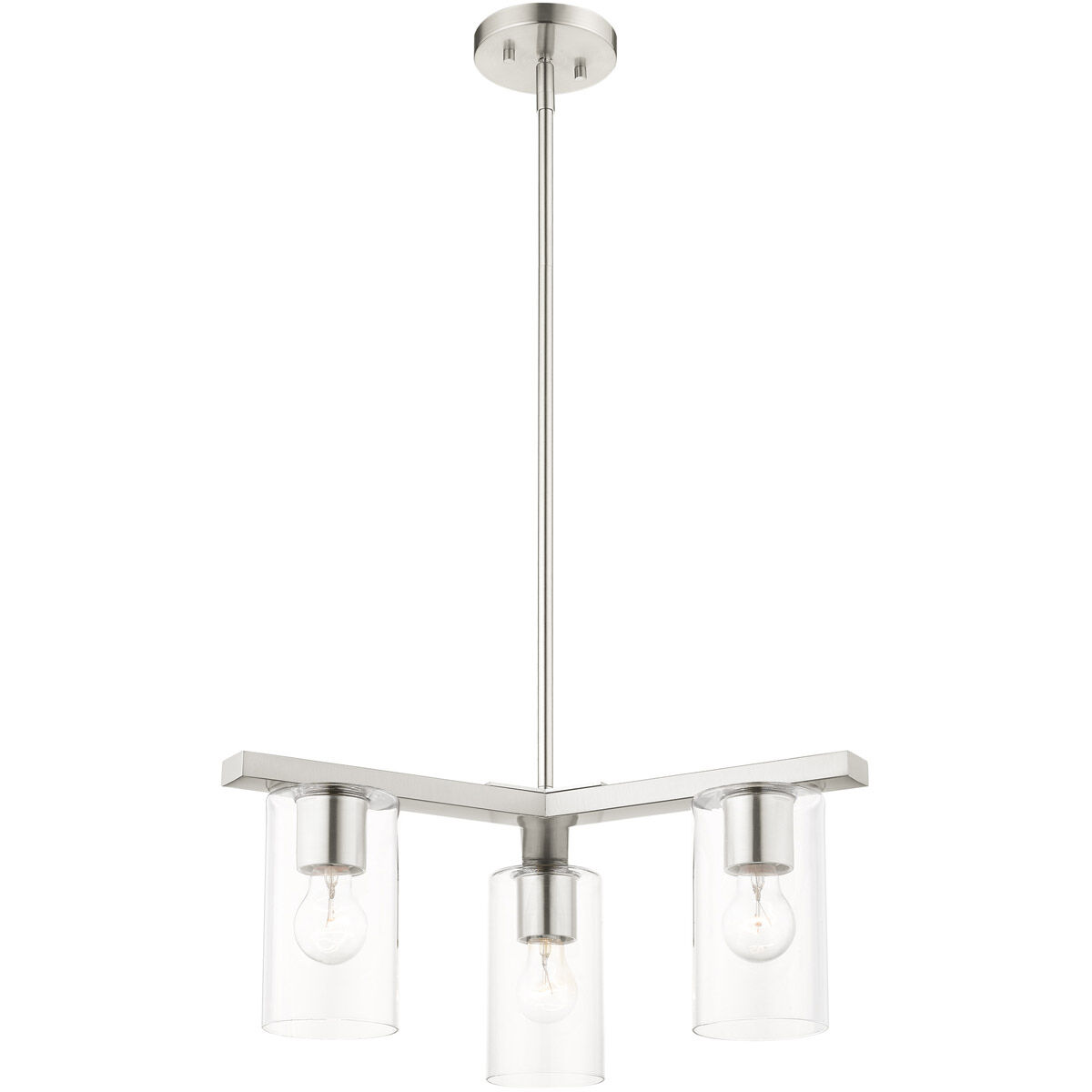 Zurich 3 Light 21 inch Brushed Nickel Chandelier Ceiling Light