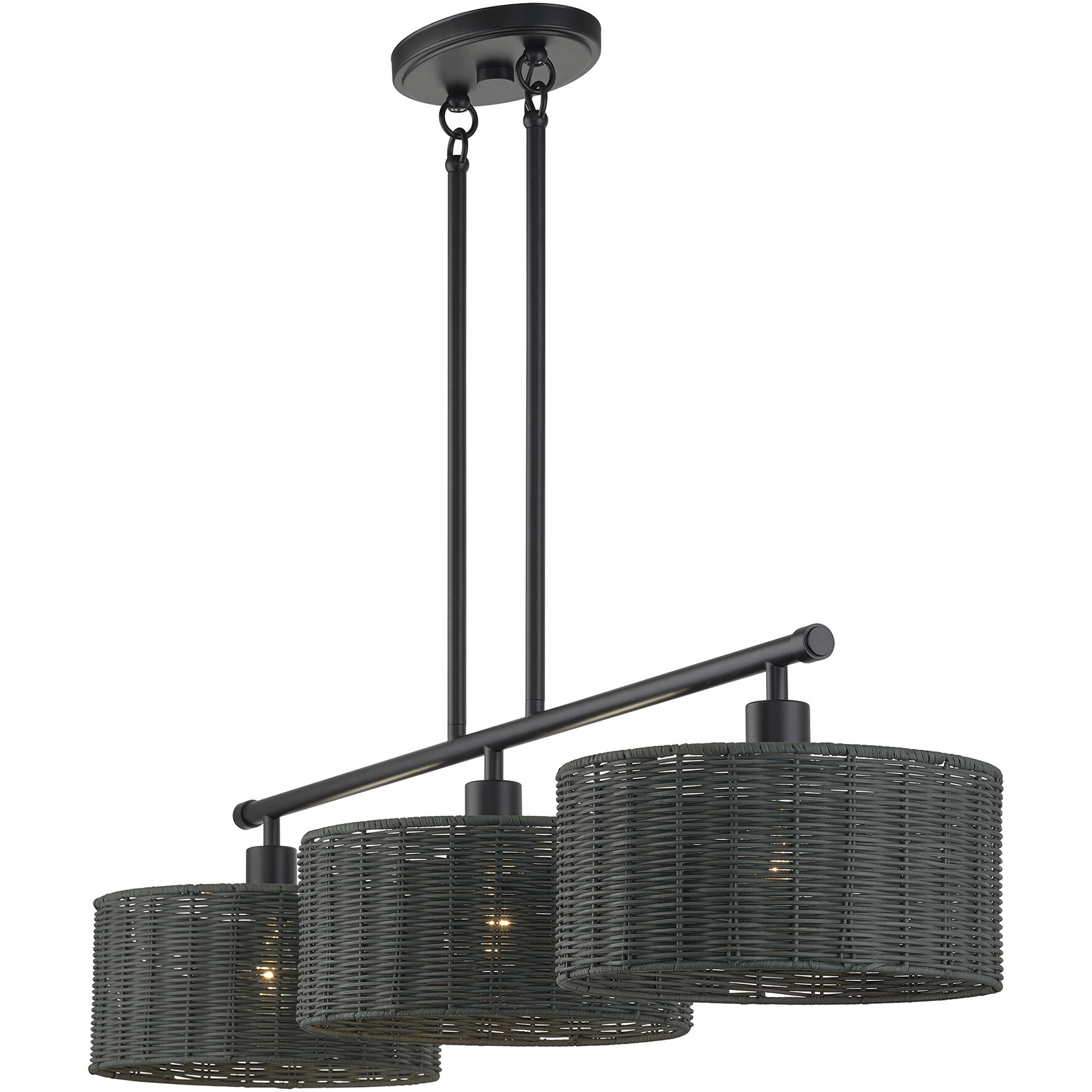 Weavington 3 Light 46 inch Black Linear Chandelier Ceiling Light, Extra Large
