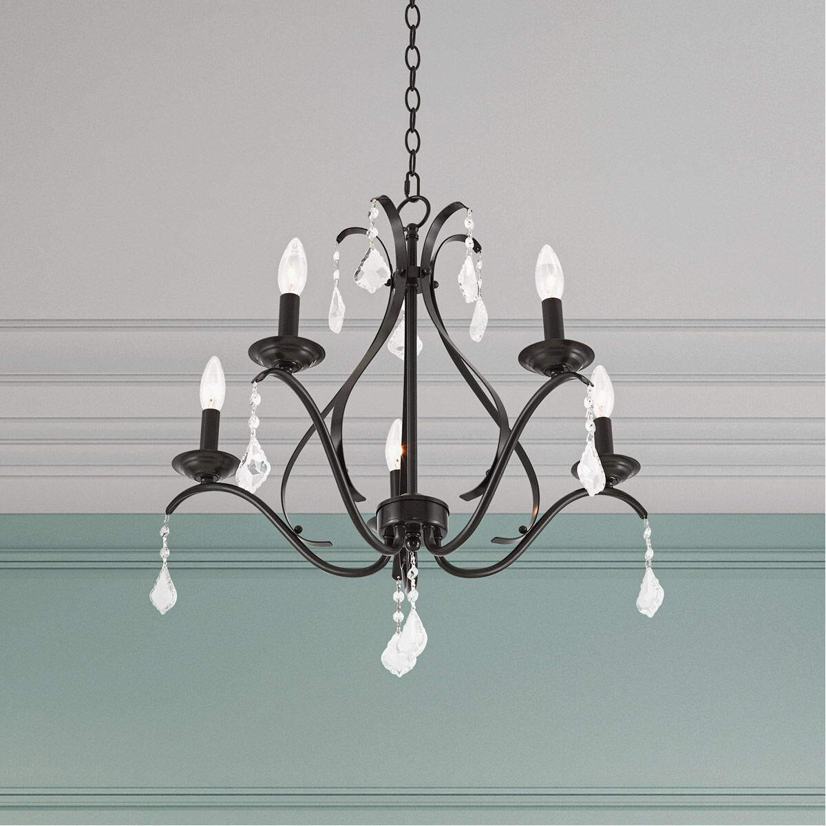 Caterina 5 Light 24 inch English Bronze Chandelier Ceiling Light