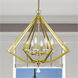 Diamond 8 Light 28 inch Polished Brass Chandelier Ceiling Light