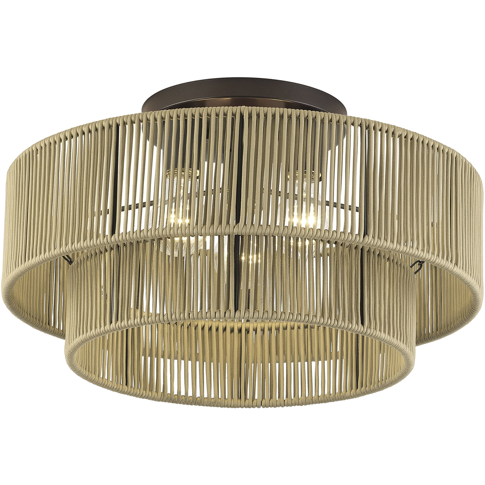 Acordia 3 Light 18 inch English Bronze Semi Flush Mount Ceiling Light, Large