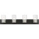 Zurich 4 Light 36 inch Black with Brushed Nickel Accents Vanity Sconce Wall Light, Large