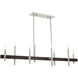 Denmark 8 Light 9 inch Brushed Nickel with Bronze Accents Chandelier Ceiling Light