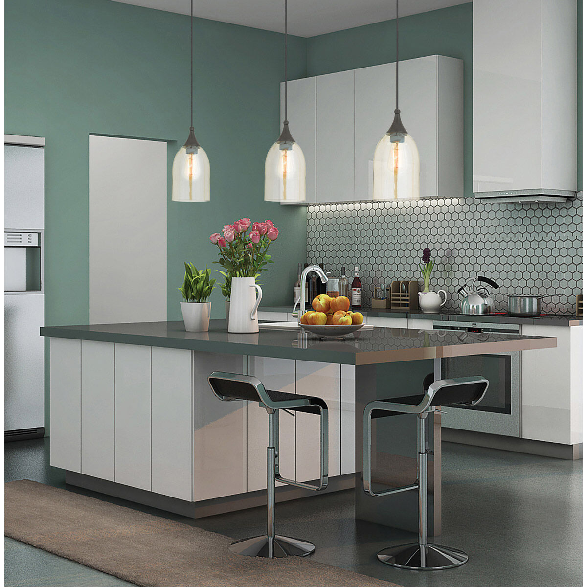 Art Glass 1 Light 6 inch English Bronze Mini Pendant Ceiling Light