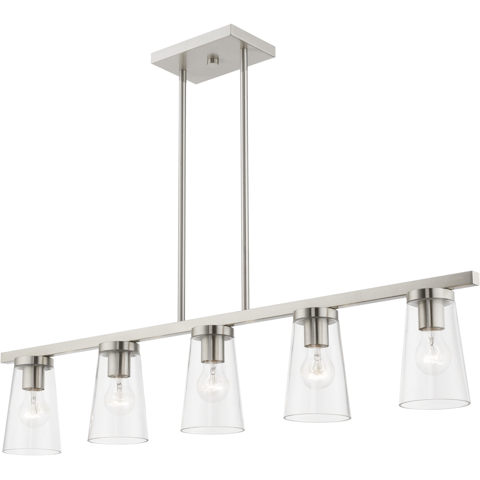 Cityview 5 Light 40 inch Brushed Nickel Linear Chandelier Ceiling Light