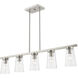 Cityview 5 Light 40 inch Brushed Nickel Linear Chandelier Ceiling Light