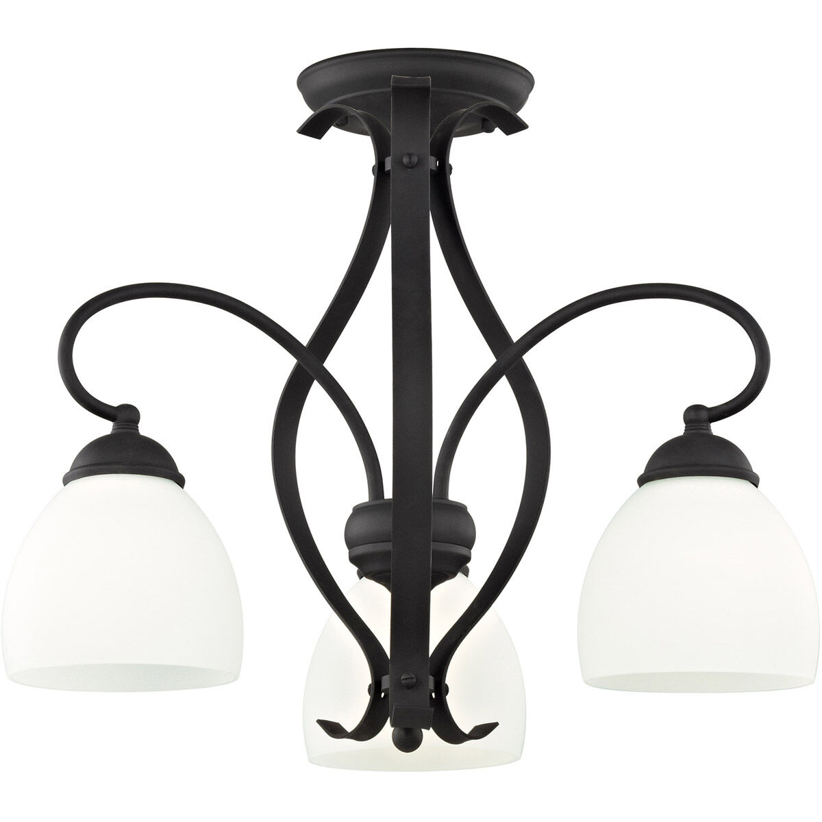 Brookside 3 Light 20 inch Black Convertible Chain Hang/Ceiling Mount Ceiling Light