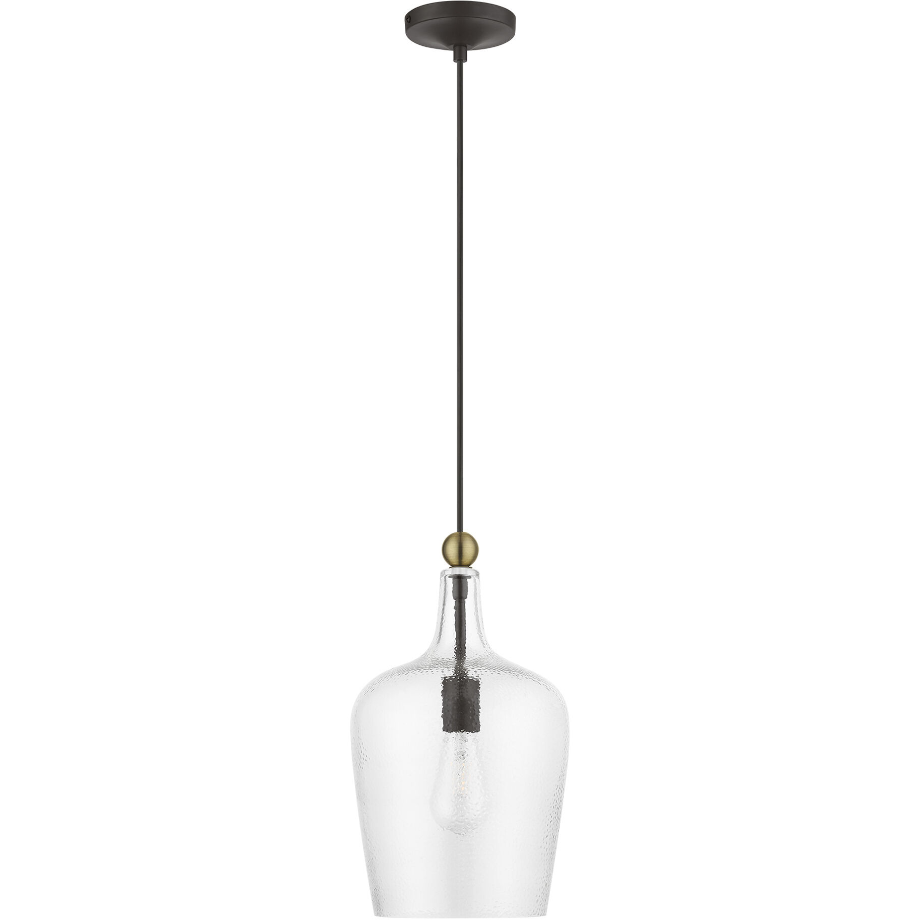Avery 1 Light 9 inch Bronze with Antique Brass Accent Single Pendant Ceiling Light, Single