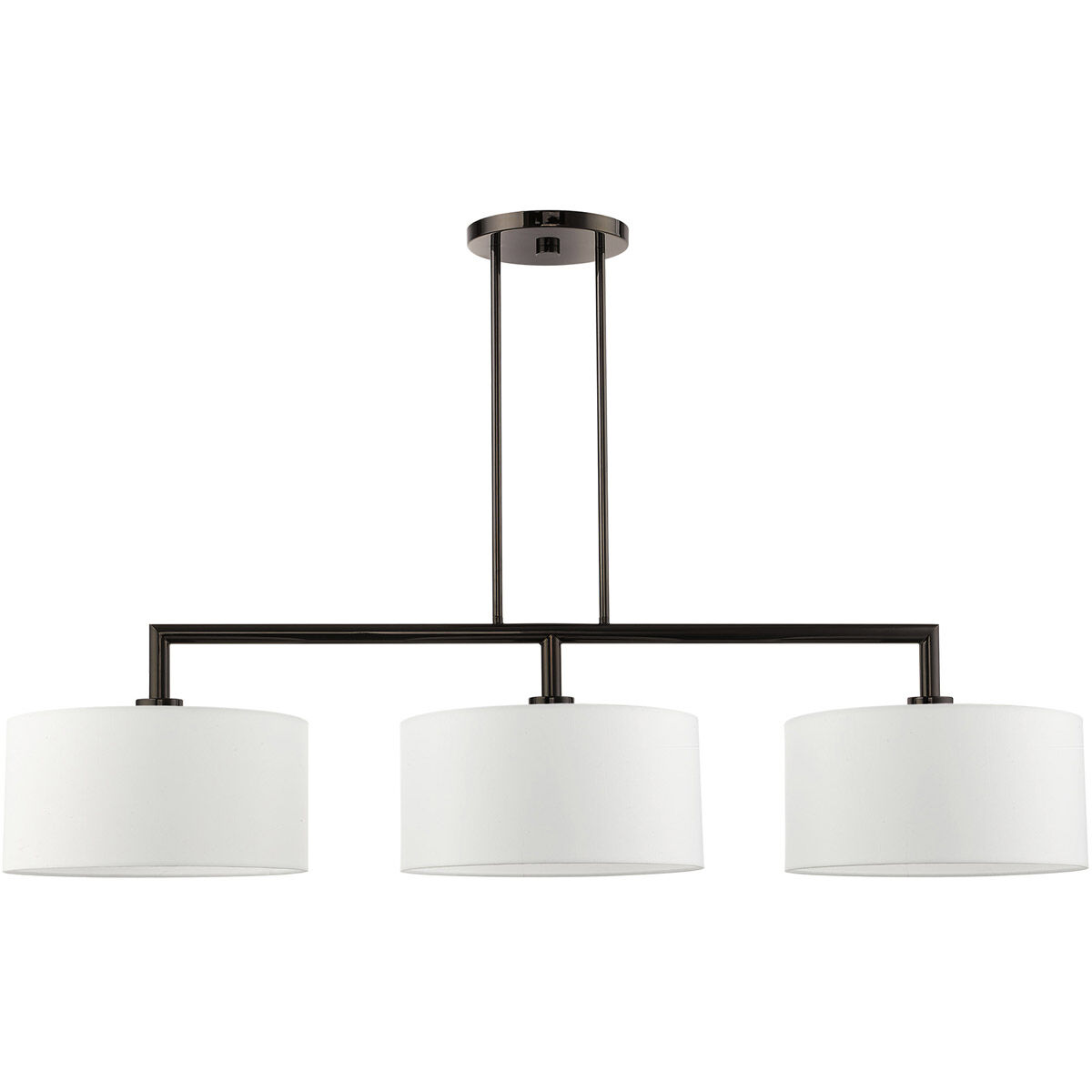 Meridian 3 Light 51 inch Black Chrome Linear Chandelier Ceiling Light