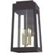 Oslo 4 Light 26.25 inch Bronze with Antique Brass Candles Outdoor Wall Lantern