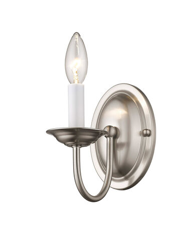 Home Basics 1 Light 4 inch Brushed Nickel Wall Sconce Wall Light