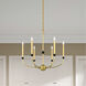 Cortlandt 6 Light 28 inch Natural Brass with Bronze Accents Chandelier Ceiling Light