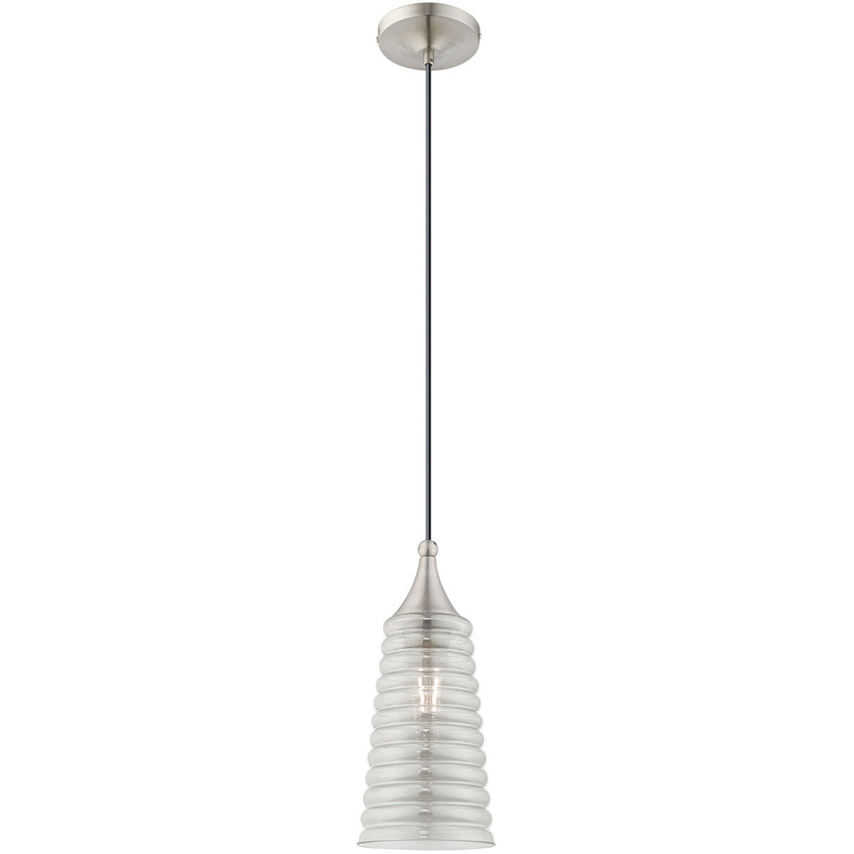 Art Glass 1 Light 6 inch Brushed Nickel Mini Pendant Ceiling Light
