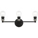 Lansdale 3 Light 20 inch Black with Brushed Nickel Accents Vanity Sconce Wall Light