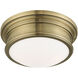 Astor 2 Light 13 inch Antique Brass Flush Mount Ceiling Light