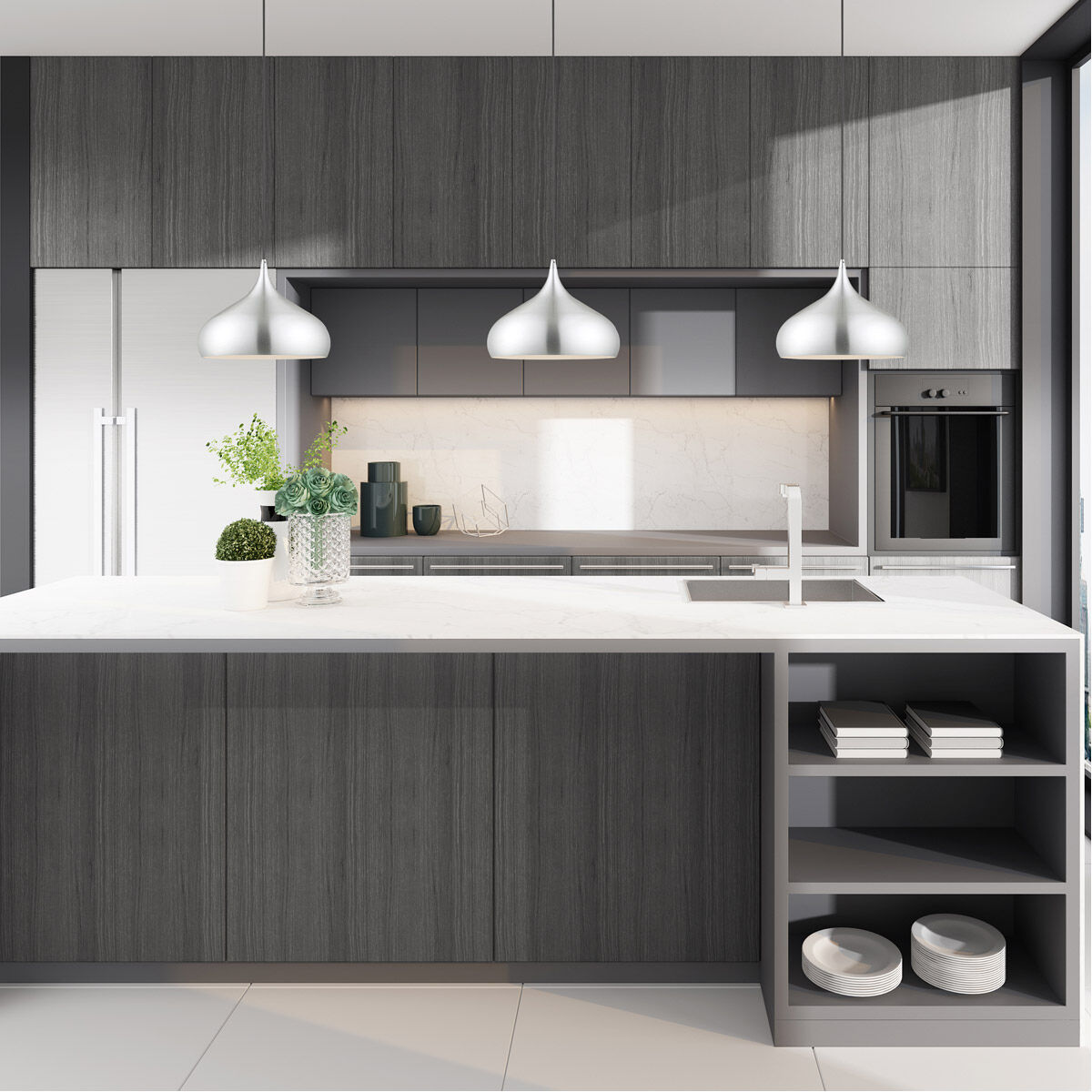 Allison 1 Light 14 inch Brushed Aluminum Mini Pendant Ceiling Light