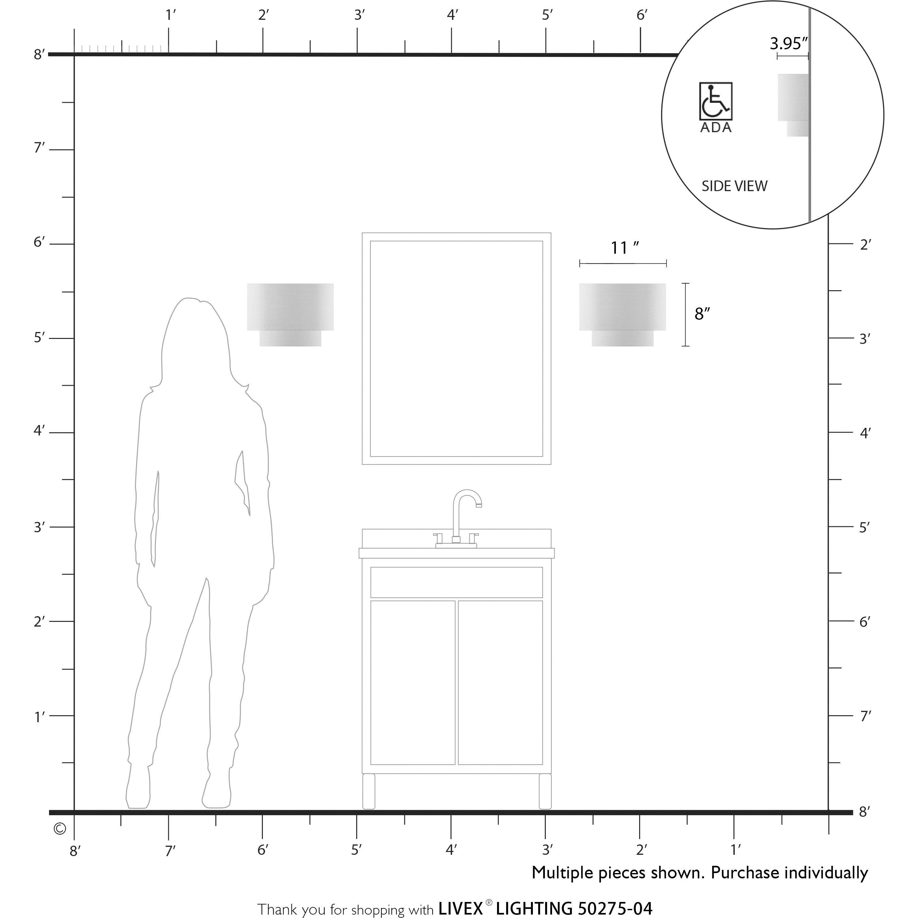 Bainbridge 1 Light 11 inch Black ADA Wall Sconce Wall Light