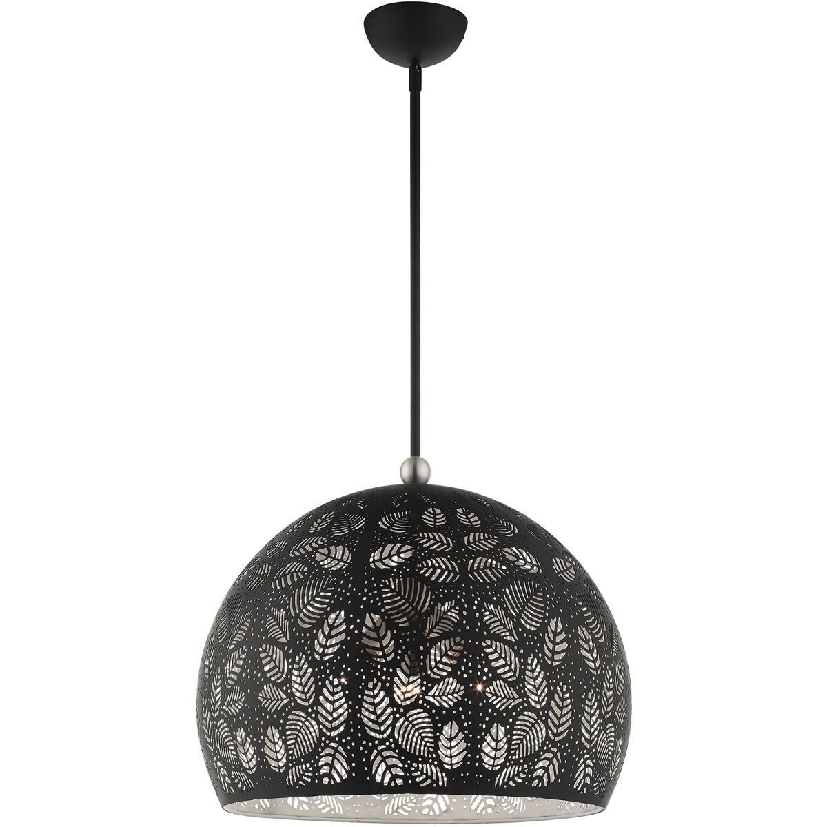 Chantily 3 Light 20 inch Black with Brushed Nickel Accents Pendant Ceiling Light