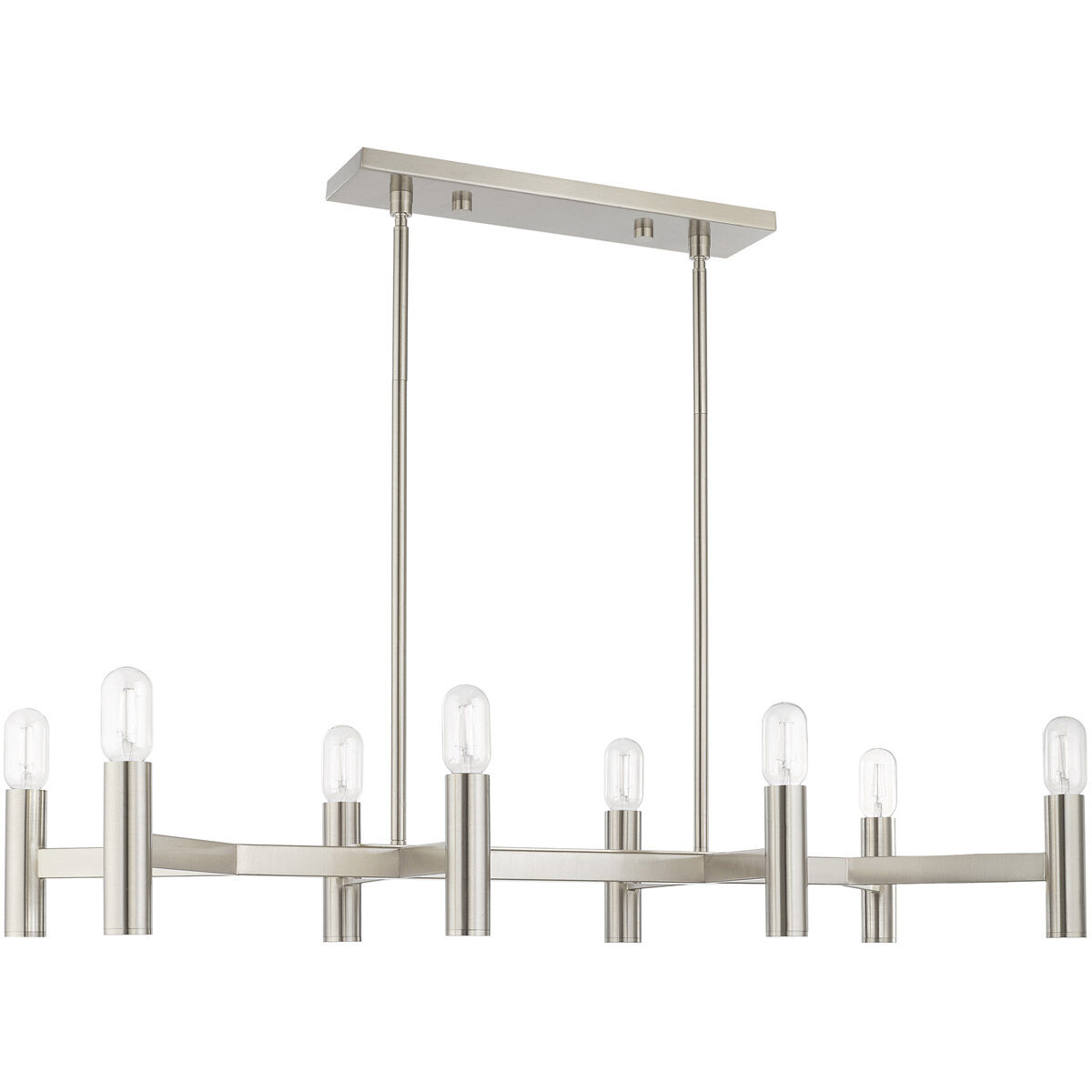 Copenhagen 8 Light 40 inch Brushed Nickel Linear Chandelier Ceiling Light