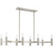 Copenhagen 8 Light 40 inch Brushed Nickel Linear Chandelier Ceiling Light