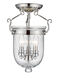 Jefferson 3 Light 10 inch Polished Nickel Semi-Flush Mount Ceiling Light