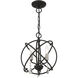 Aria 3 Light 13 inch Black Convertible Chandelier / Semi Flush Ceiling Light