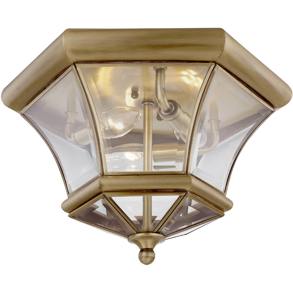 Monterey/Georgetown 3 Light 13 inch Antique Brass Outdoor Ceiling Mount