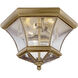 Monterey/Georgetown 3 Light 13 inch Antique Brass Outdoor Ceiling Mount