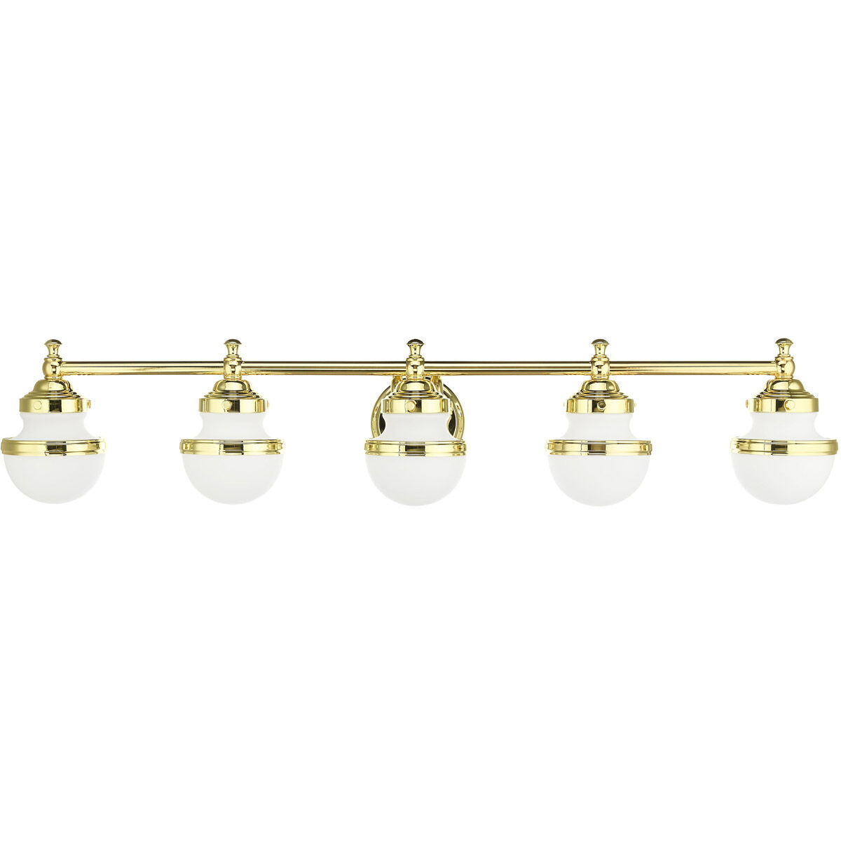 Oldwick 5 Light 43 inch Polished Brass Vanity Sconce Wall Light
