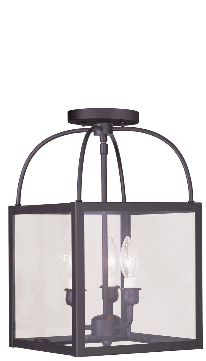 Milford 3 Light 10 inch Bronze Convertible Mini Pendant/Ceiling Mount Ceiling Light