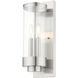 Hillcrest 2 Light 16 inch Brushed Nickel Outdoor Wall Lantern