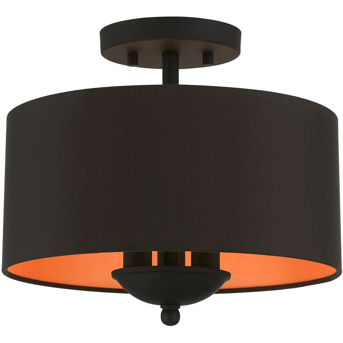 Bradhurst 3 Light 12 inch Black Semi-Flush Mount Ceiling Light