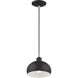 Domma 1 Light 8 inch Black with Brushed Nickel Accents Mini Pendant Ceiling Light