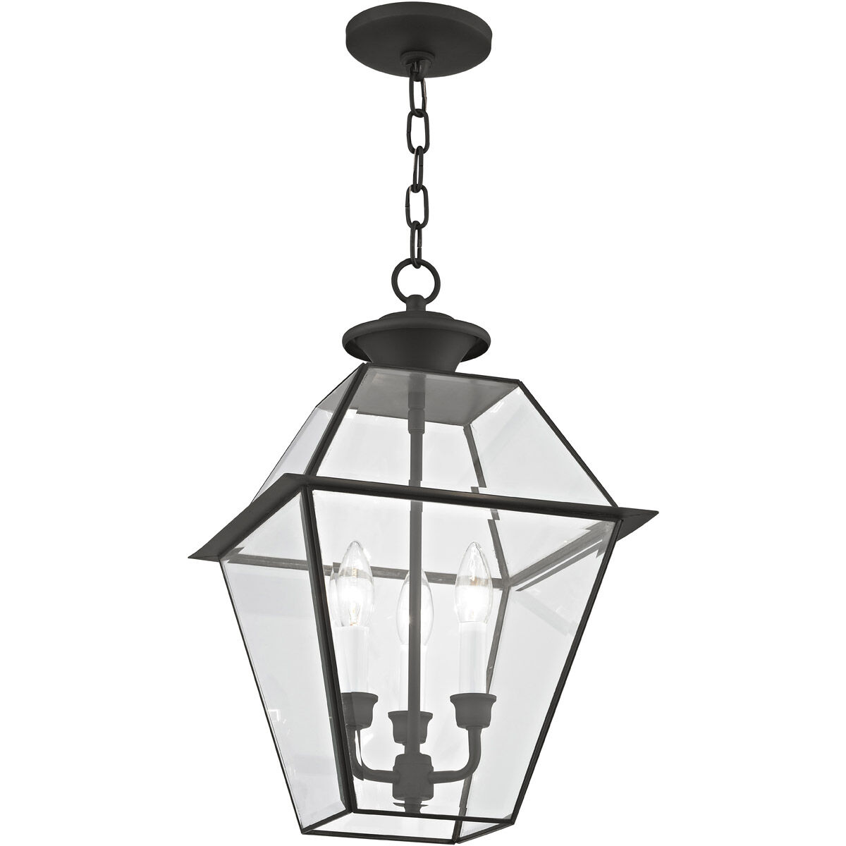 Westover 3 Light 12 inch Black Outdoor Pendant Lantern