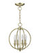 Milania 4 Light 13 inch Antique Brass Convertible Mini Chandelier/Ceiling Mount Ceiling Light