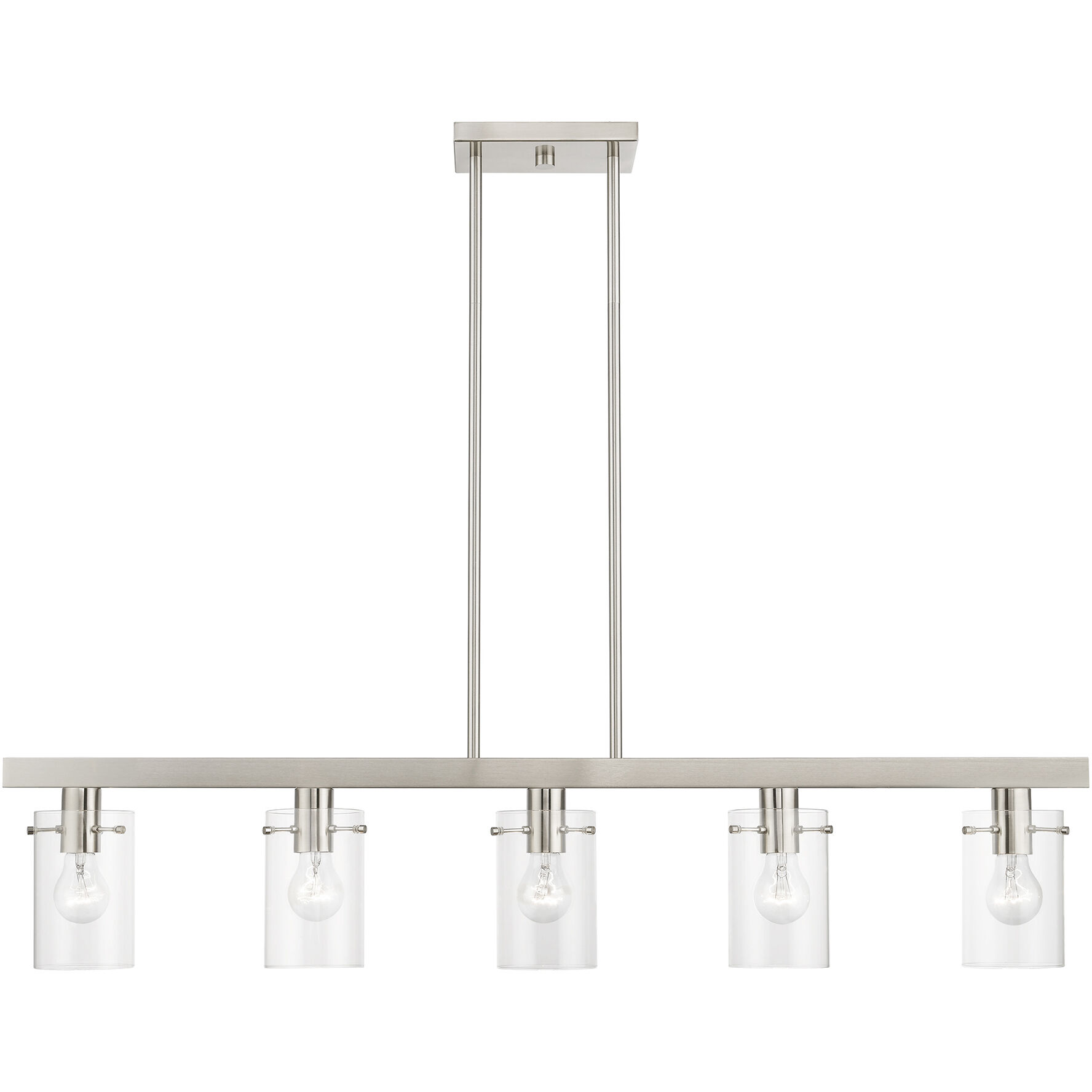 Munich 5 Light 42 inch Brushed Nickel Linear Chandelier Ceiling Light