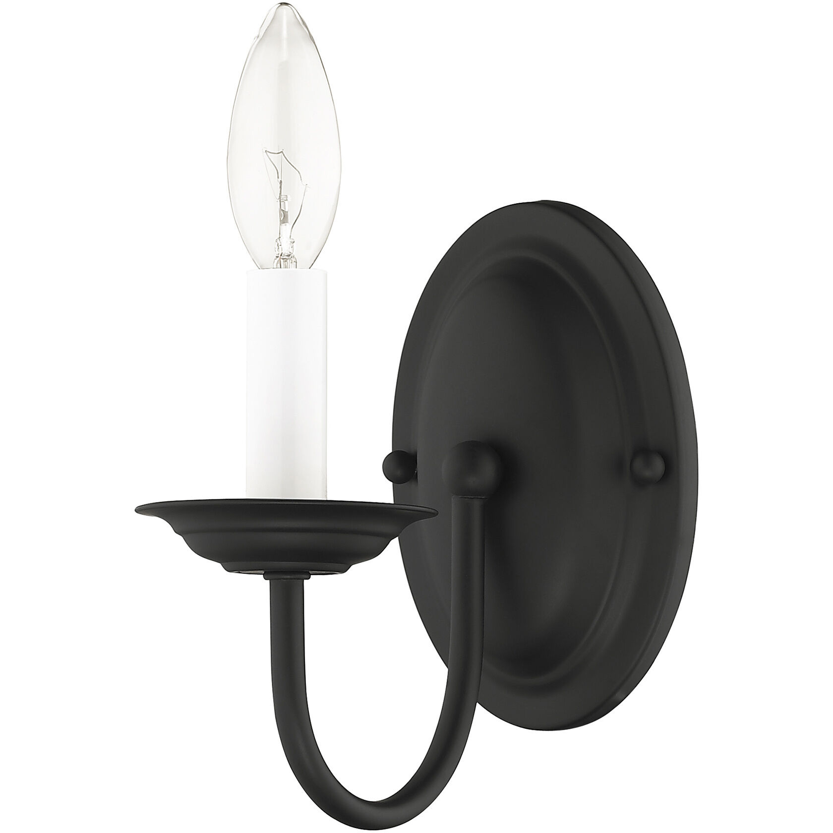 Home Basics 1 Light 4 inch Black Wall Sconce Wall Light