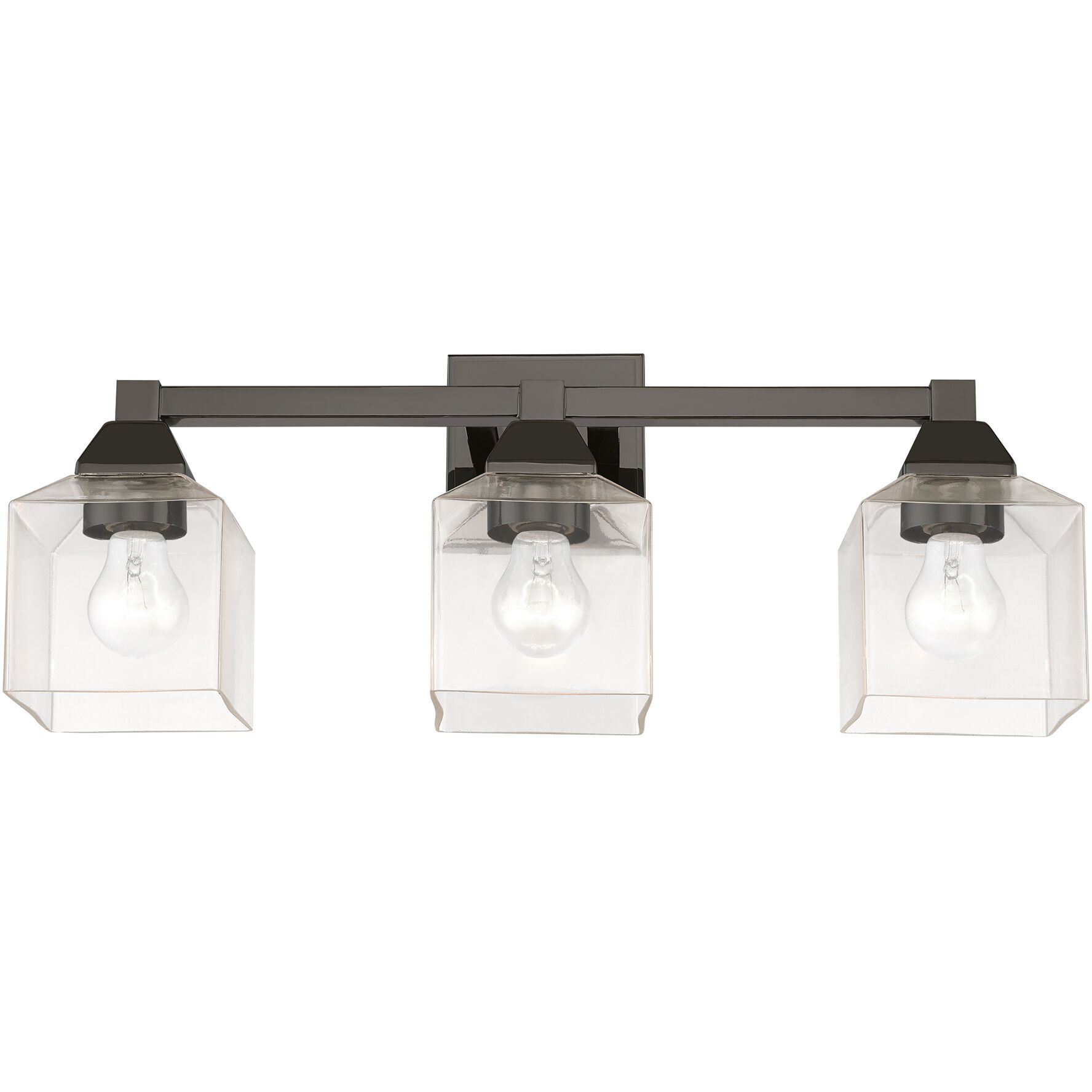 Aragon 3 Light 23 inch Black Chrome Vanity Sconce Wall Light