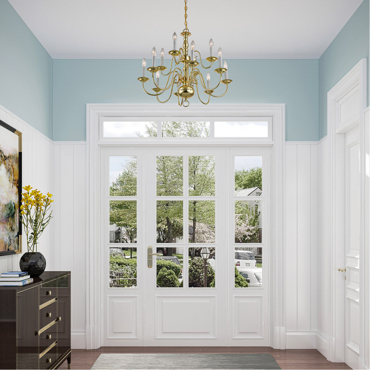 Williamsburgh 12 Light 26 inch Polished Brass Chandelier Ceiling Light