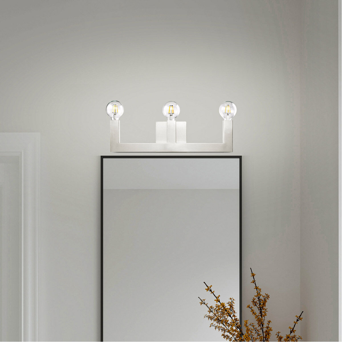 Solna 3 Light 22 inch Brushed Nickel Vanity Sconce Wall Light