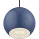 Kuppola 9.25 inch Ocean Blue with Brushed Nickel Accents Pendant Ceiling Light, Globe
